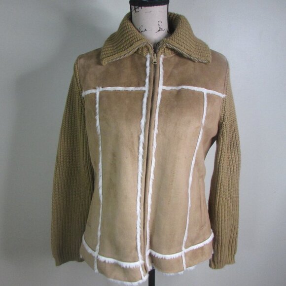 By Design Sport Coat L Brown White Full Zip - Picture 5 of 16